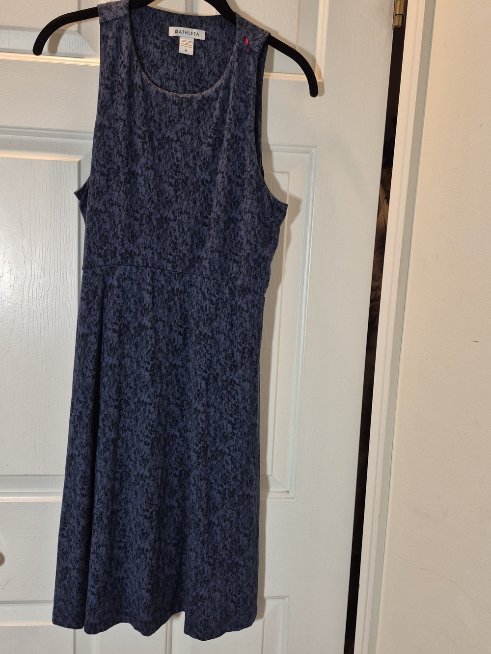 Athleta Navy Blue Printed Sleeveless Midi Dress - Picture 1 of 5